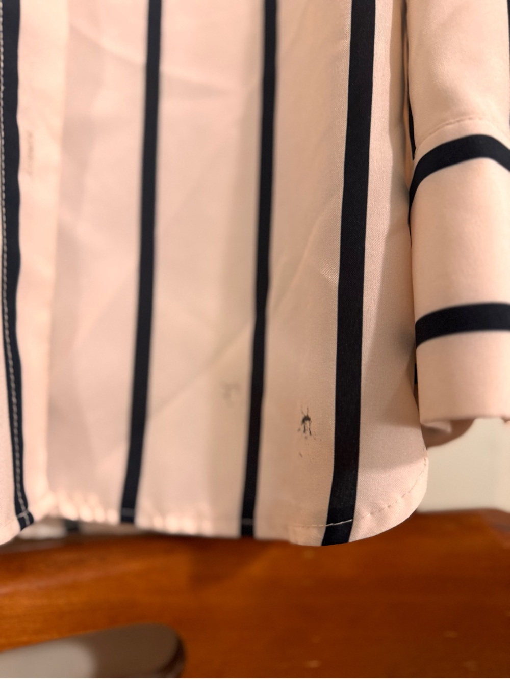 Amazon Cream and Black Striped Ruffle-Trim Blouse & Short Set - Picture 6 of 7